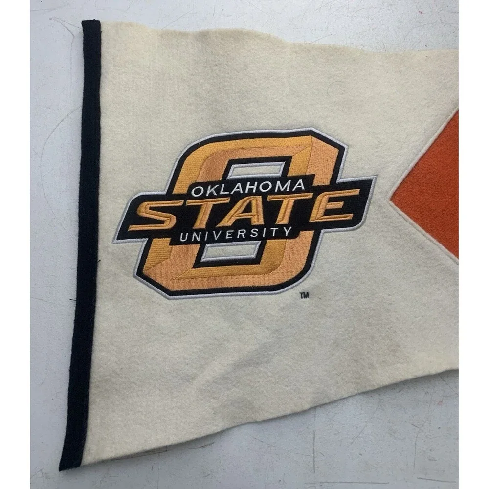 Oklahoma State University Wool Banner Vintage Embroidered Logo 17 in x 40 in